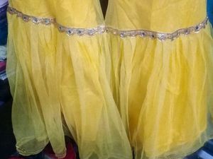 Yellow Ethnic garara Firock With Dupatta