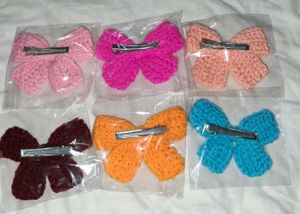 Handmade Crochet Bow Hair Clips