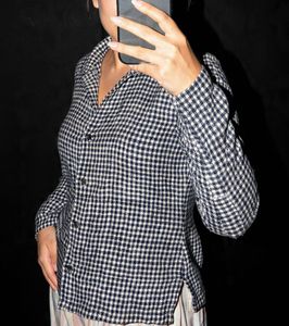 Woolen Gingham Button-Up Shirt