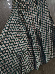 pure silk banarasi kurti,skirt