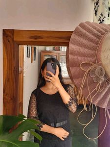 Elegant Black Lace Sleeve Top