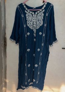 Elegant Blue Embroidered Kurta
