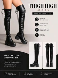 Chunky Heel Over-the-Knee Boots
