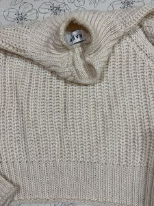 Cream Knit Turtleneck Sweater