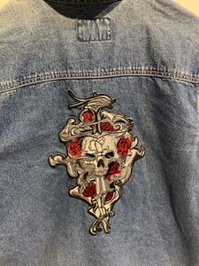 Denim Jacket with Skull Patch