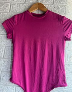Hot Pink Short Sleeve Bodysuit