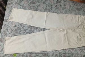 Women Cream Colored Casual Pants