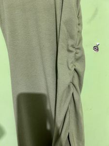 Olive Green Maxi Dress with High Slit