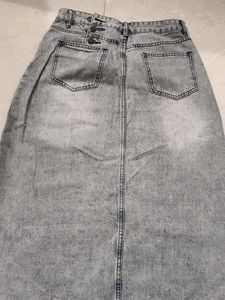 Savana Blue Denim A-Line Skirt