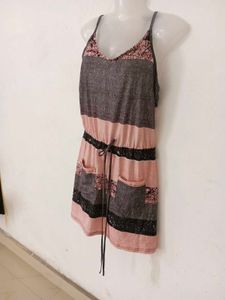 Striped Spaghetti Strap Mini Dress