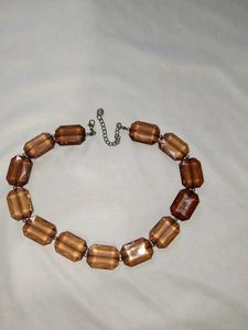 Chunky Amber Beaded Necklace