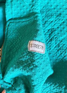 WINTER WEAR Green Textured Cropped Hoodie only
