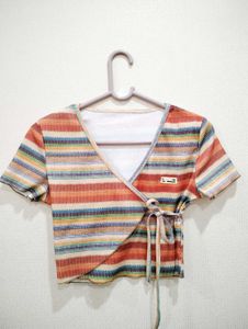 Colorful Striped Crop Top