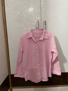 Pink Striped Long Sleeve Shirt