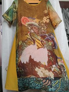 Unique Crane Print Ethnic kurty