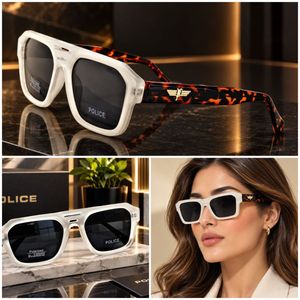 Police Sunglasses - White &amp; Tortoise Shell
