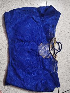 Royal Blue Lace padded Blouse