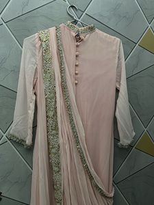 Designer Pink indo western gown