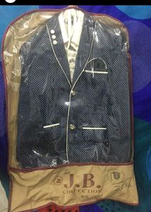Blue Velvet Coat Set