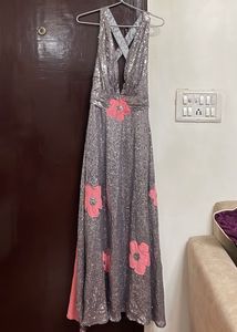 Silver Sequin Maxi Dress