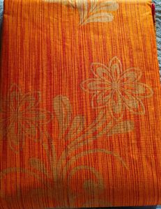 Orange Cotton Saree with Maroon Border