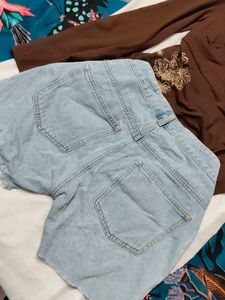 sexy ribbed denim shorts
