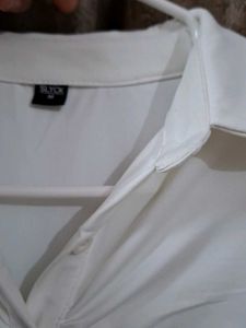 Ruched Button-Up crop Shirt/never used stretchable