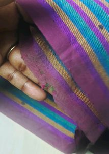 Cotton Saree With Stone Work.