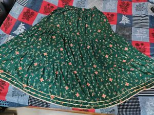 Flowy Tiered Maxi Skirt with Floral Print
