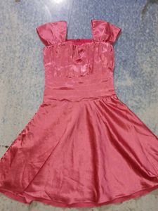 Pink Satin Party Dress