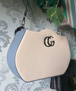 BRAND NEW Chic Beige Mini Handbag with Statement C