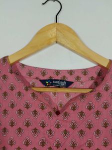 Pink Printed Tunic Top For Women's