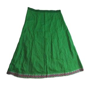 Embroidered Pink Kurta Set with Green Skirt