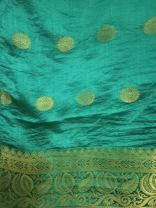 Sea Green Colour Silk Blend Woven Floral Print Pur