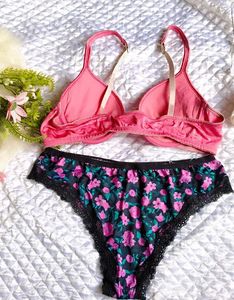 Satin Pink Push-up Bra