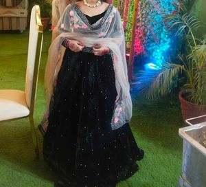 Elegant Black Lehenga Set with Dupatta