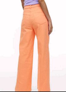 H&amp;M High Waisted Wide Leg Orange Jeans