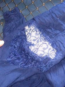 Navy blue embellished top