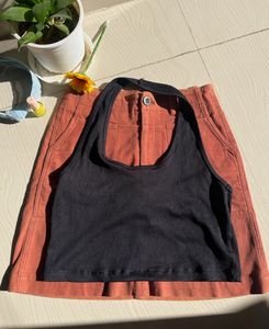 h n m black top with skirt