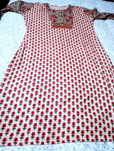 Designer Pink Floral Print Kurta