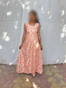 Elegant Pink Floral Gown