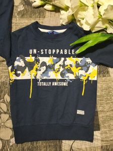Navy Blue Full Sleeves Sweat Shirt.