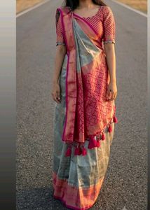 last price.   silk saree with blouse