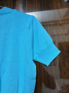 Blue Short Sleeve Knit Cardigan