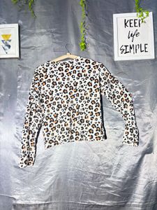 ZARA Leopard Print Long Sleeve Top