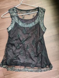 Sheer Lace Embellished Top
