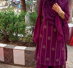 Elegant Purple Kurti Set