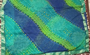 Bandhani Dupatta - Blue &amp; Green