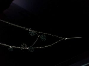 Floral / korean double Layered silver Necklace