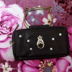 Stylish Black Clutch with Embellishments